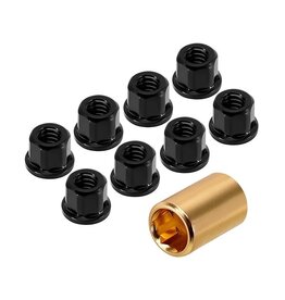 INJORA INJSCX30-12-8BK AXIAL SCX30 2MM STAINLESS STEEL WHEEL NUTS (BLACK) (8)