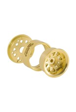 INJORA INJW7007BR-19 0.7" D19 MULTI-SPOKE BRASS MICRO CRAWLER BEADLOCK WHEELS (GOLD) (4) (15.1G EA) (-1.5MM OFFSET)