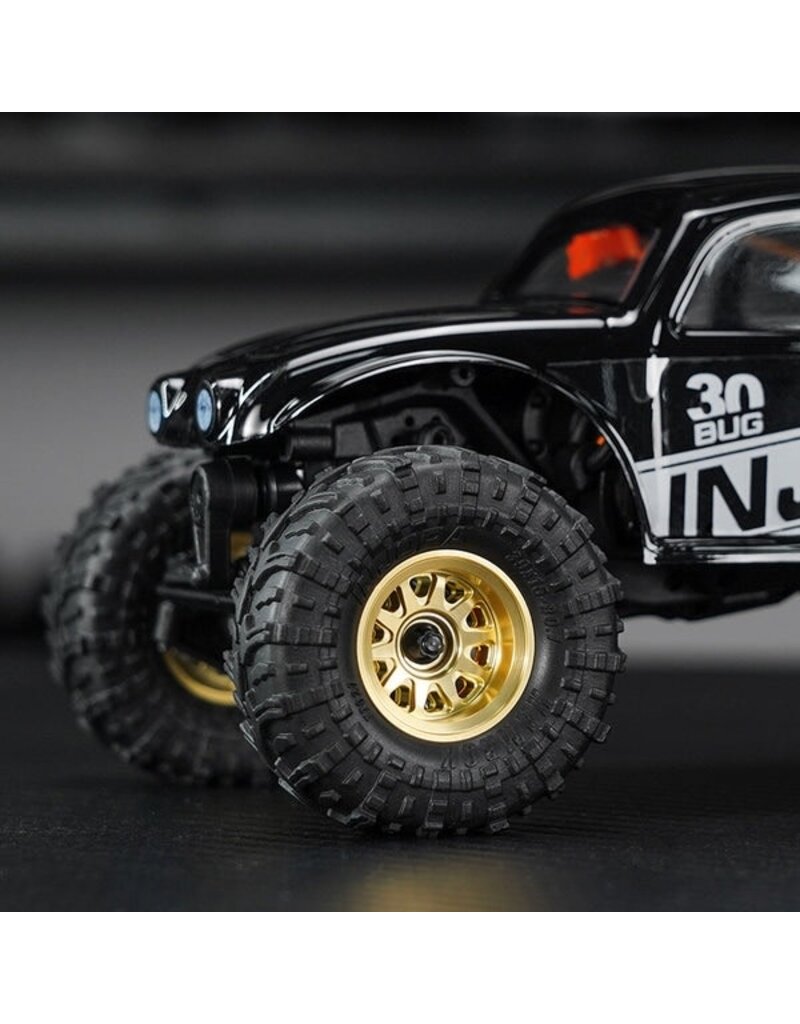 INJORA INJW7007BR-19 0.7" D19 MULTI-SPOKE BRASS MICRO CRAWLER BEADLOCK WHEELS (GOLD) (4) (15.1G EA) (-1.5MM OFFSET)