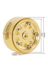 INJORA INJW7007BR-19 0.7" D19 MULTI-SPOKE BRASS MICRO CRAWLER BEADLOCK WHEELS (GOLD) (4) (15.1G EA) (-1.5MM OFFSET)