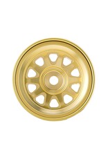 INJORA INJW7007BR-19 0.7" D19 MULTI-SPOKE BRASS MICRO CRAWLER BEADLOCK WHEELS (GOLD) (4) (15.1G EA) (-1.5MM OFFSET)