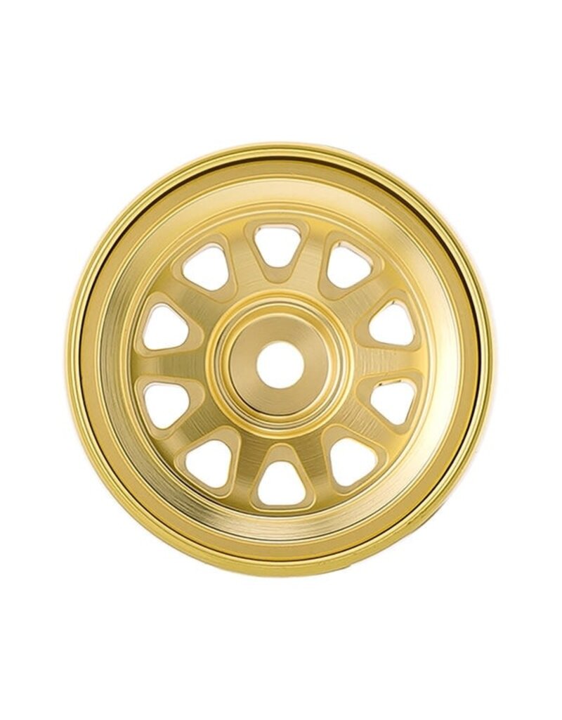 INJORA INJW7007BR-19 0.7" D19 MULTI-SPOKE BRASS MICRO CRAWLER BEADLOCK WHEELS (GOLD) (4) (15.1G EA) (-1.5MM OFFSET)