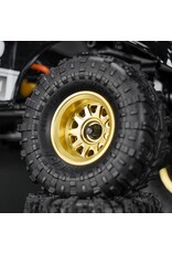 INJORA INJW7007BR-19 0.7" D19 MULTI-SPOKE BRASS MICRO CRAWLER BEADLOCK WHEELS (GOLD) (4) (15.1G EA) (-1.5MM OFFSET)
