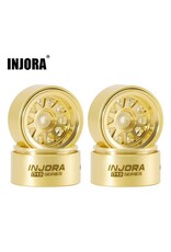INJORA INJW7007BR-19 0.7" D19 MULTI-SPOKE BRASS MICRO CRAWLER BEADLOCK WHEELS (GOLD) (4) (15.1G EA) (-1.5MM OFFSET)