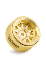 INJORA INJW7007BR-19 0.7" D19 MULTI-SPOKE BRASS MICRO CRAWLER BEADLOCK WHEELS (GOLD) (4) (15.1G EA) (-1.5MM OFFSET)