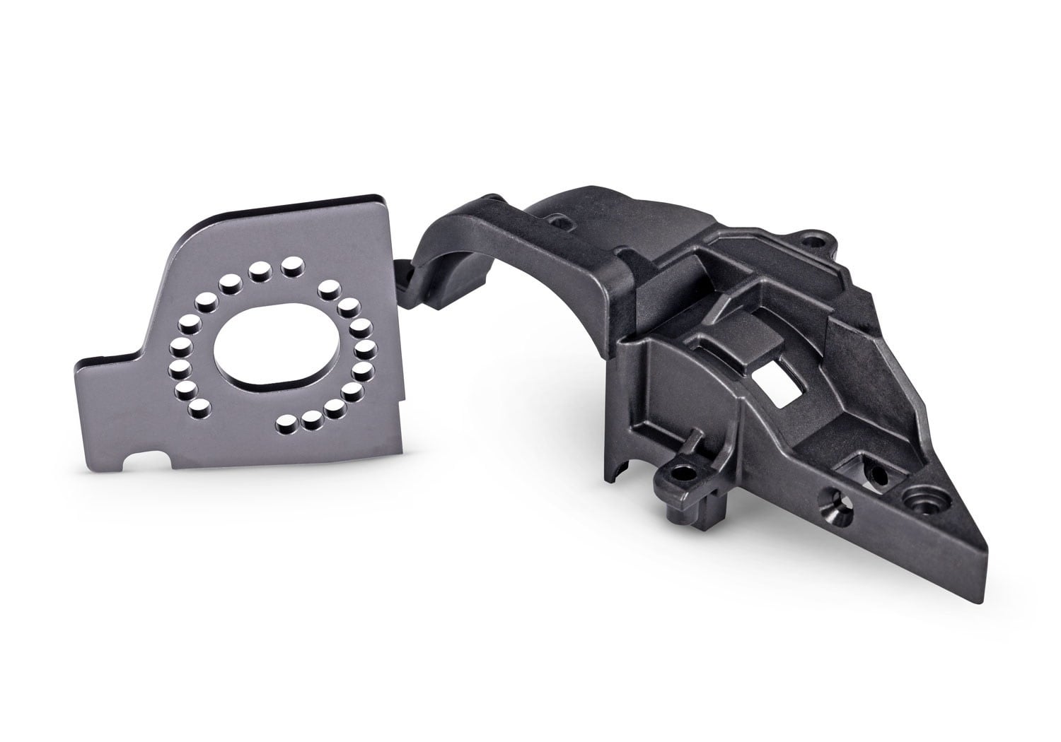 TRA10769R ALUMINUM MOTOR PLATE AND GEAR COVER: GRAY