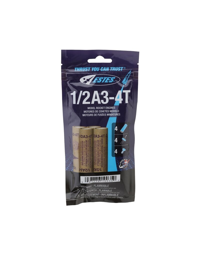 ESTES EST10035 1/2A3-4T BAGGED ROCKET ENGINES (4)