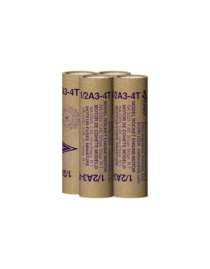 ESTES EST10035 1/2A3-4T BAGGED ROCKET ENGINES (4)