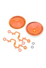 DS RACING DSC-ADP-ATFO-BF SLOPED AERO DRIFT WHEEL COVERS (FLU ORANGE) (2) (DRIFT ELEMENT WHEELS)