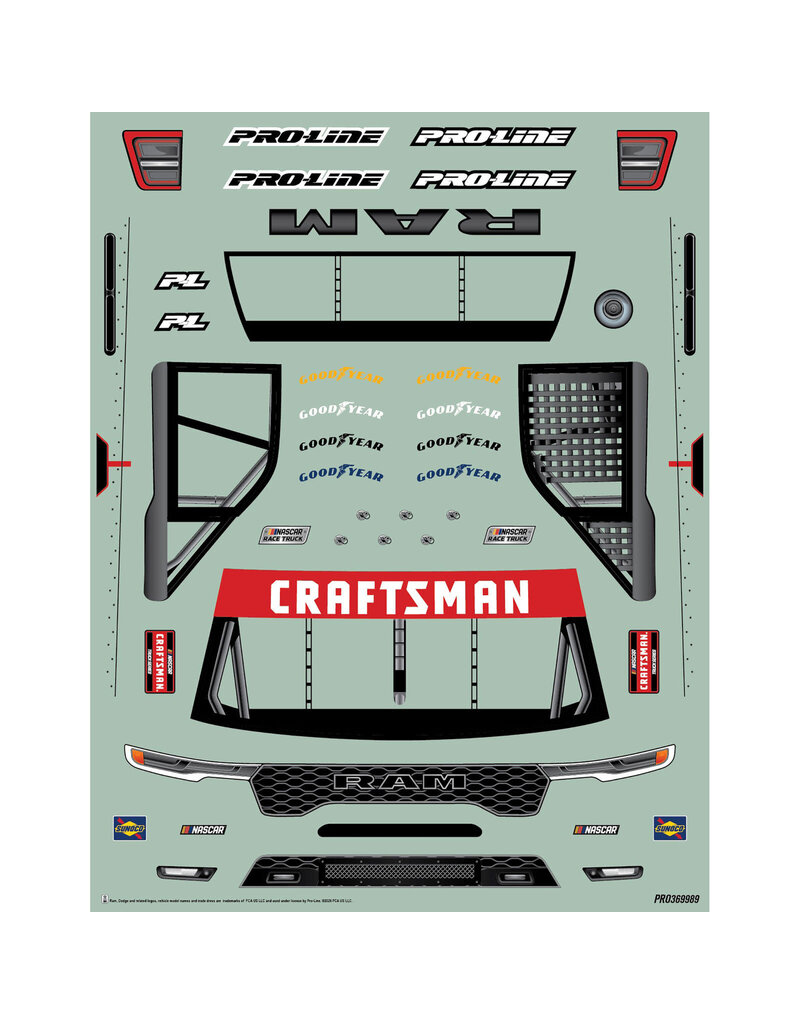 PROLINE RACING PRO369917 PRE-CUT 2026 RAM 1500 TRUCK CLEAR BODY: LOSI NASCAR