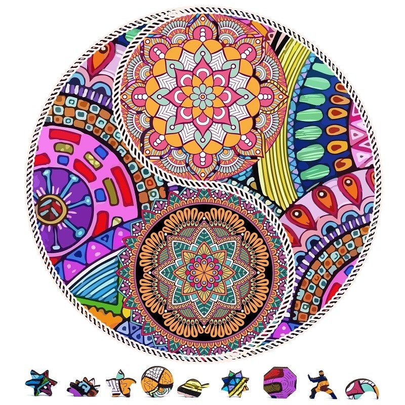 ZCPYYF200 YIN YANG FLOWERS WOODEN PUZZLE, 200 PCS