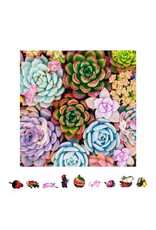 ZENCHALET ZCPSS500  SUCCULENT SENSATION WOODEN PUZZLE, 500 PCS
