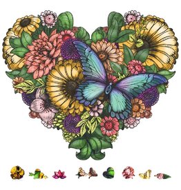 ZENCHALET ZCPFH200 FLOWER HEART WOODEN PUZZLE, 200 PCS
