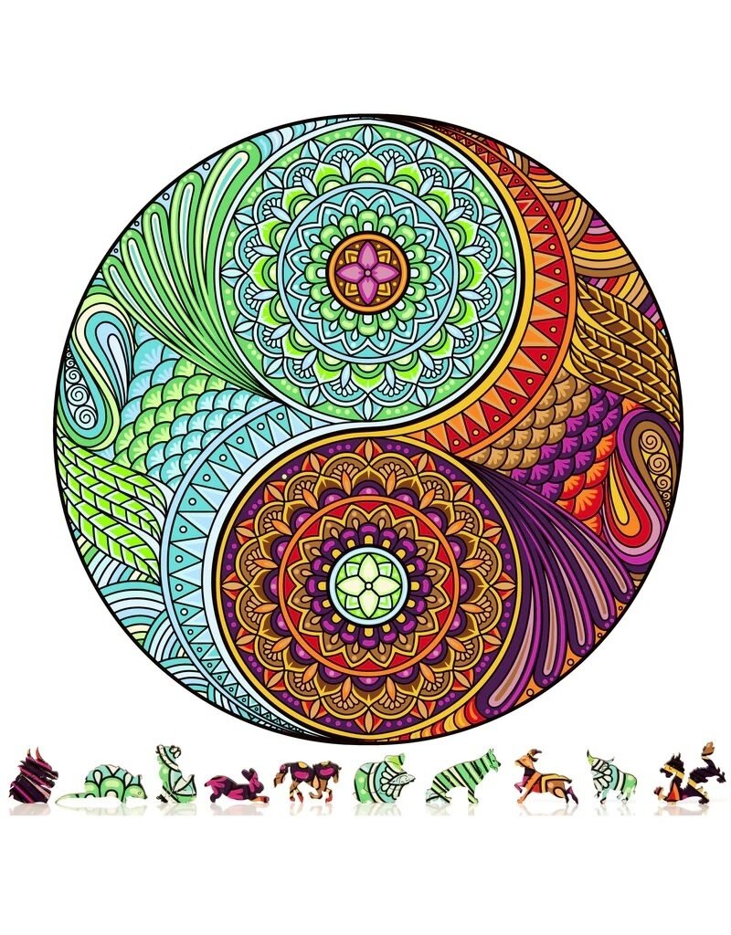 ZENCHALET ZCPYY500 YIN YANG WOODEN JIGSAW PUZZLE, 500 PCS