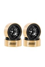 INJORA INJYQW-1109BK 1.0" BRASS MULTI-SPOKE MICRO CRAWLER BEADLOCK WHEELS (BLACK) (41G EA) (4)
