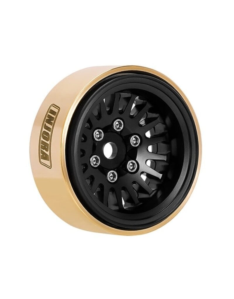 INJORA INJYQW-1109BK 1.0" BRASS MULTI-SPOKE MICRO CRAWLER BEADLOCK WHEELS (BLACK) (41G EA) (4)