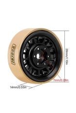 INJORA INJYQW-1109BK 1.0" BRASS MULTI-SPOKE MICRO CRAWLER BEADLOCK WHEELS (BLACK) (41G EA) (4)