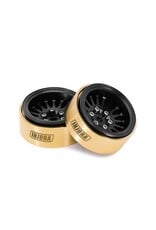 INJORA INJYQW-1109BK 1.0" BRASS MULTI-SPOKE MICRO CRAWLER BEADLOCK WHEELS (BLACK) (41G EA) (4)