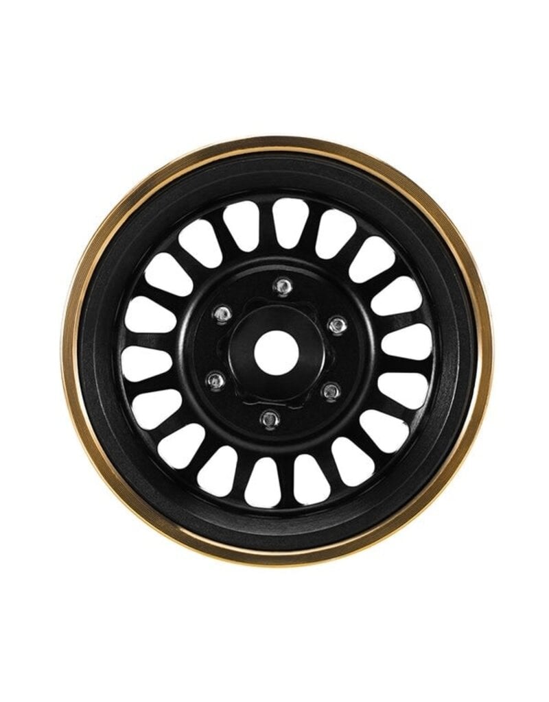 INJORA INJYQW-1109BK 1.0" BRASS MULTI-SPOKE MICRO CRAWLER BEADLOCK WHEELS (BLACK) (41G EA) (4)