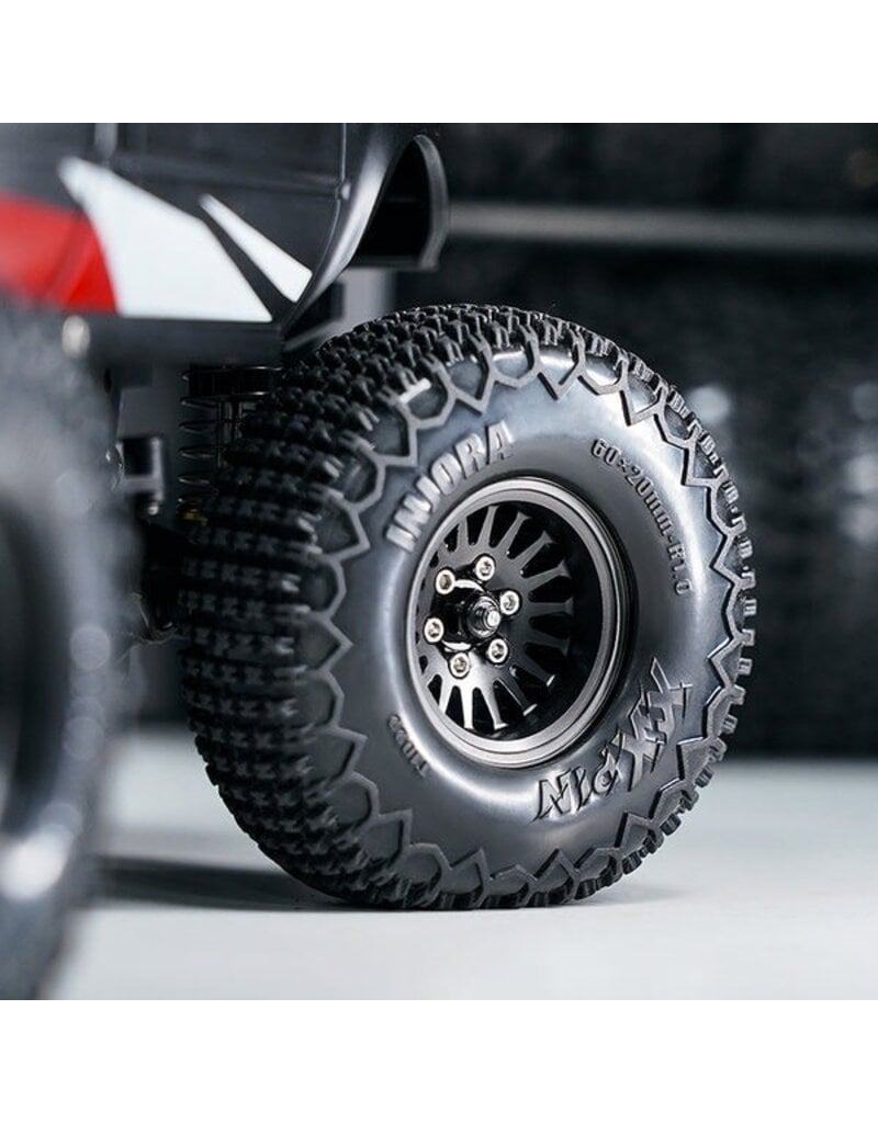 INJORA INJYQW-1109BK 1.0" BRASS MULTI-SPOKE MICRO CRAWLER BEADLOCK WHEELS (BLACK) (41G EA) (4)