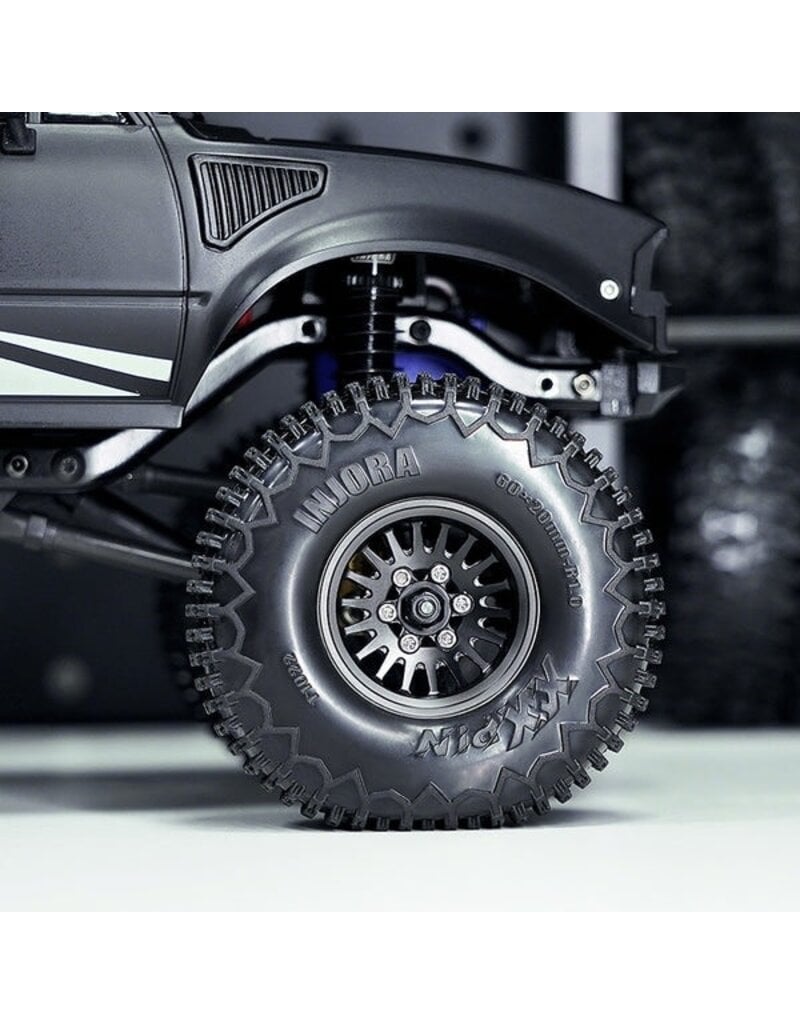 INJORA INJYQW-1109BK 1.0" BRASS MULTI-SPOKE MICRO CRAWLER BEADLOCK WHEELS (BLACK) (41G EA) (4)