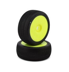 JCONCEPTS JCO4034-22 RELAPSE PRE-MOUNTED 1/8TH BUGGY TIRES (YELLOW) (2) (GREEN)