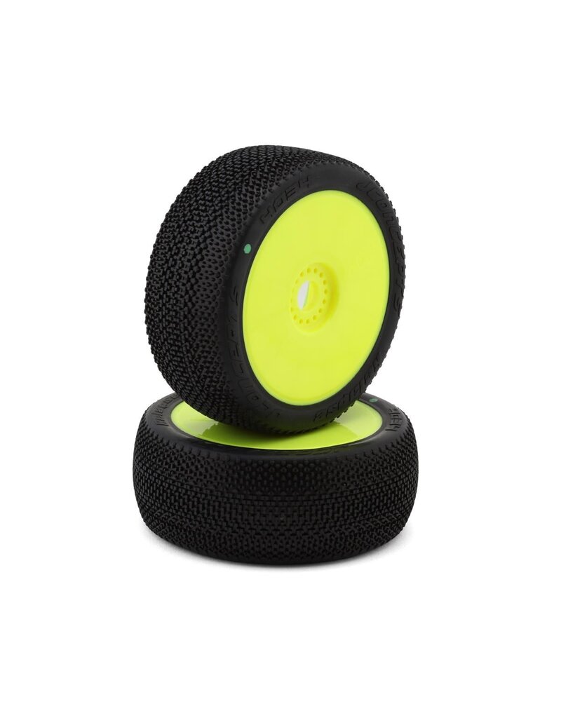 JCONCEPTS JCO4034-22 RELAPSE PRE-MOUNTED 1/8TH BUGGY TIRES (YELLOW) (2) (GREEN)