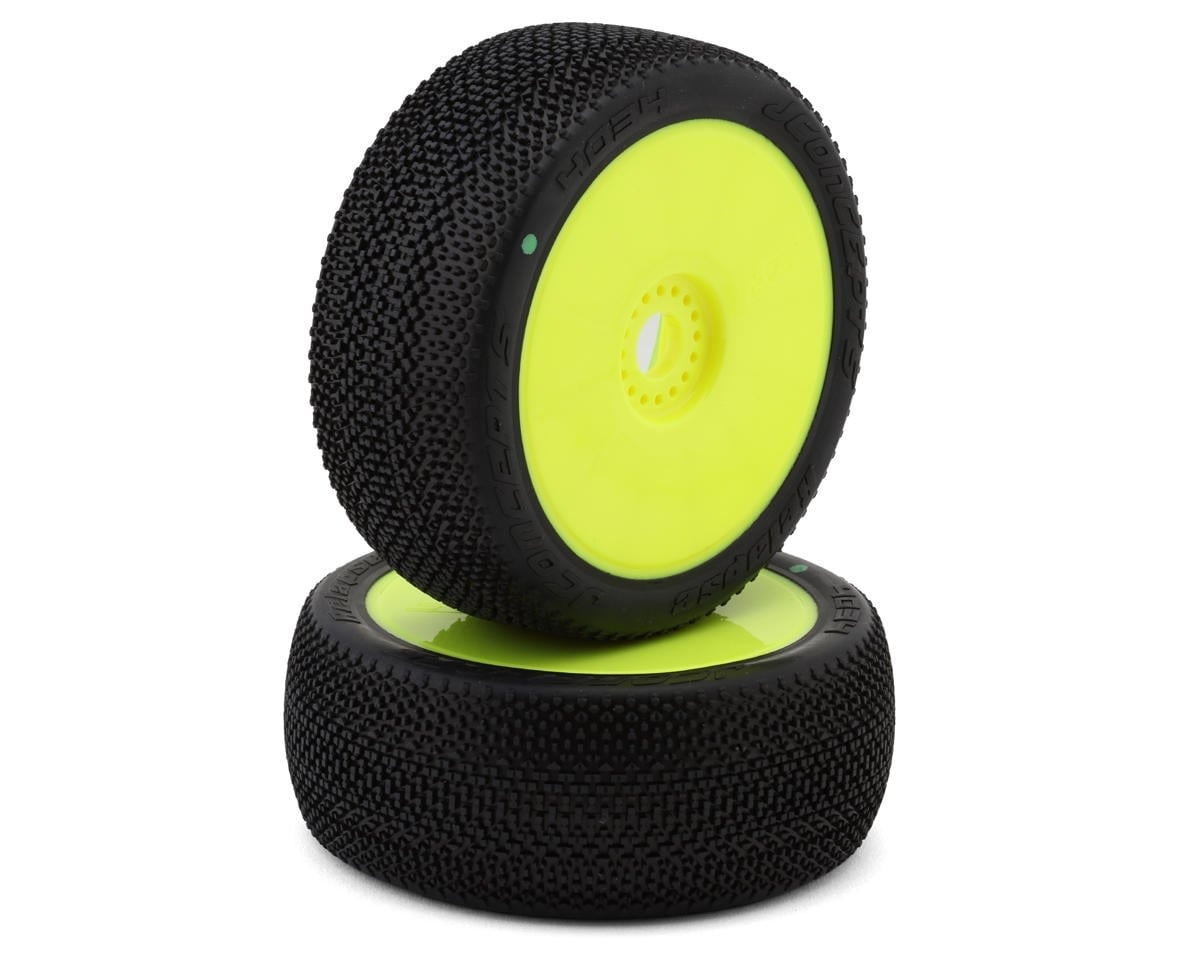 JCO4034-22 RELAPSE PRE-MOUNTED 1/8TH BUGGY TIRES (YELLOW) (2) (GREEN)