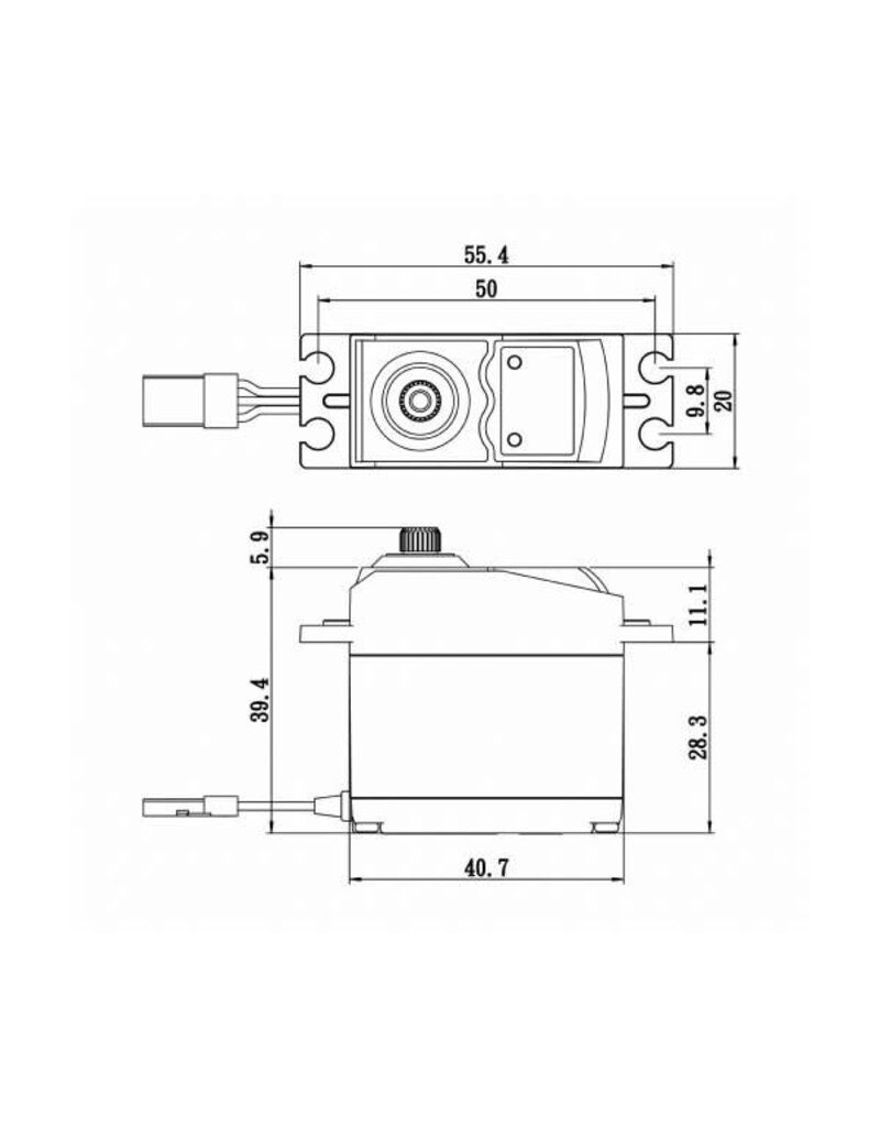 SAVOX SAVSC0252MGP STANDARD DIGITAL SERVO WITH SOFT START, 0.19SEC / 145OZ @ 6.0V