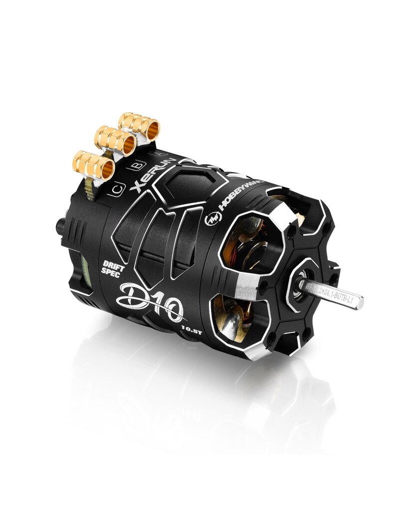 HOBBYWING HWI30401134 XERUN D10 BRUSHLESS DRIFT MOTOR - 10.5T, 4600KV, STEALTH EDITION (BLACK)