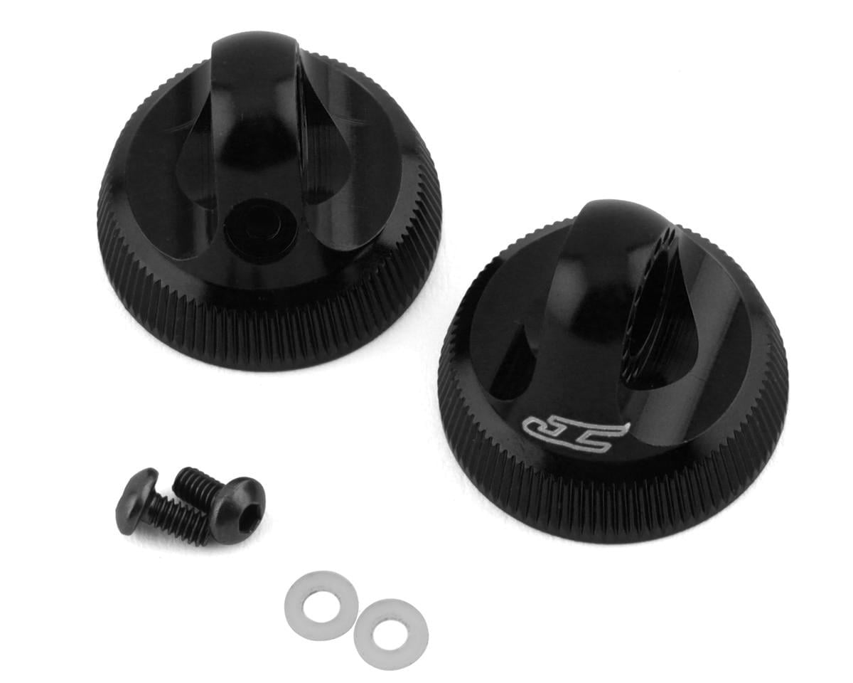 JCO2701-2 TEAM ASSOCIATED FIN ALUMINUM 13MM SHOCK CAP (BLACK) (2)