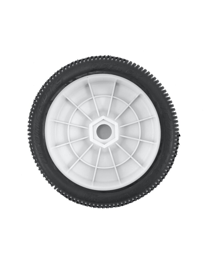 JCONCEPTS JCO3121-12 REFLEX PRE-MOUNTED 1/8TH BUGGY TIRES (2) (WHITE) (GREEN)