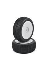 JCONCEPTS JCO3121-12 REFLEX PRE-MOUNTED 1/8TH BUGGY TIRES (2) (WHITE) (GREEN)