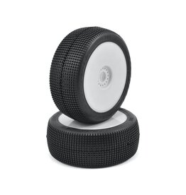 JCONCEPTS JCO3121-12 REFLEX PRE-MOUNTED 1/8TH BUGGY TIRES (2) (WHITE) (GREEN)