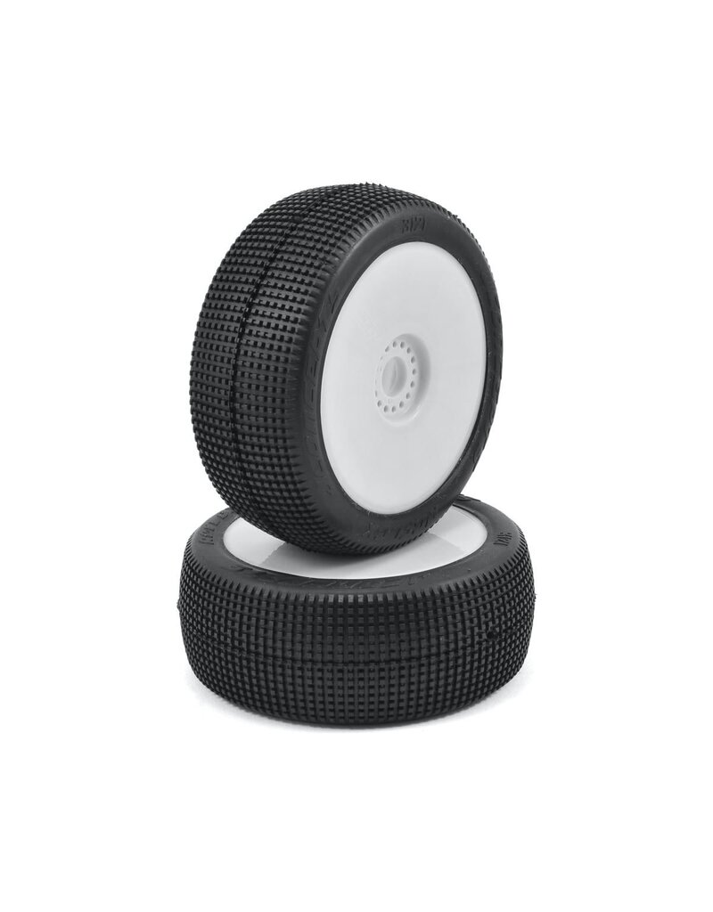 JCONCEPTS JCO3121-12 REFLEX PRE-MOUNTED 1/8TH BUGGY TIRES (2) (WHITE) (GREEN)
