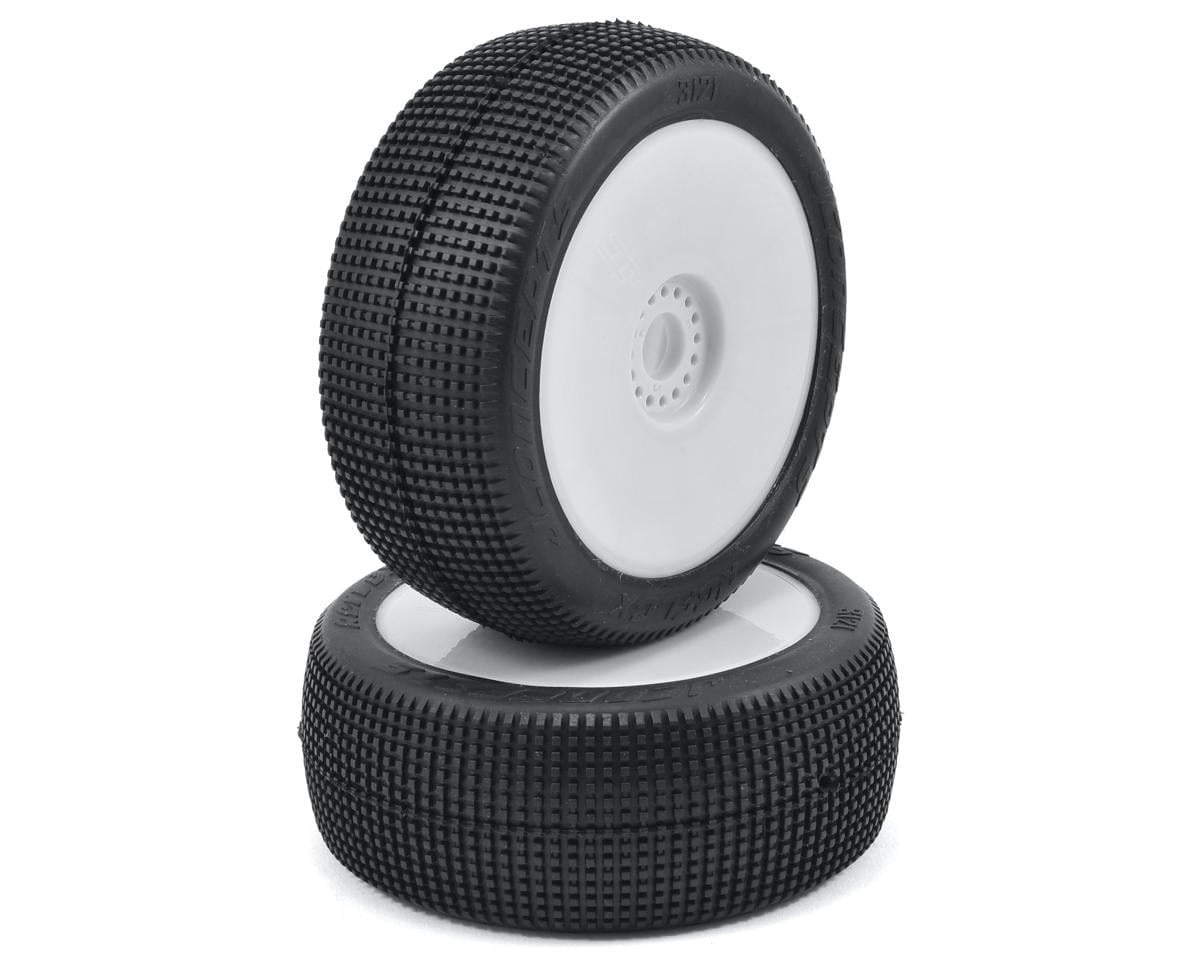 JCO3121-12 REFLEX PRE-MOUNTED 1/8TH BUGGY TIRES (2) (WHITE) (GREEN)