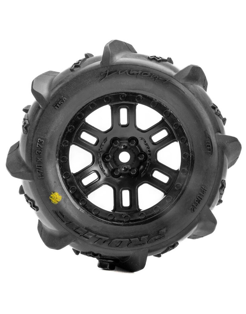 PROLINE RACING PRO1031210 DUMONT F/R MT TIRES MTD 12MM BLACK SPLIT SIX (2) FOR ARRMA MINI KRATON