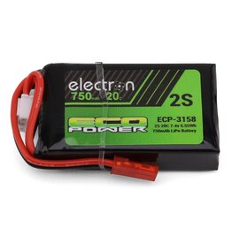 ECOPOWER ECP-3158 "ELECTRON" 2S 20C LIPO BATTERY W/JST CONNECTOR (7.4V/750MAH) (REDCAT® ASCENT 18®)