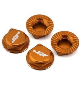 J&T BEARING CO. JTB-JT11160-O ALUMINUM 17MM SERRATED WHEEL NUTS (ORANGE) (4)