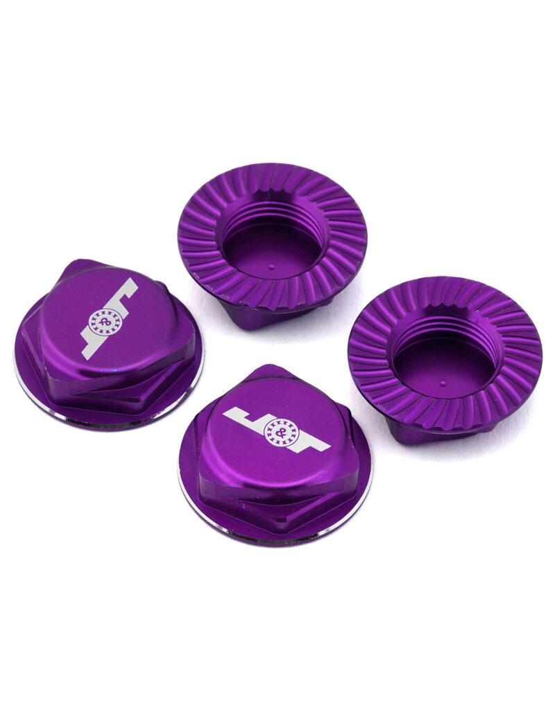 J&T BEARING CO. JTB-JT11160-P ALUMINUM 17MM SERRATED WHEEL NUTS (PURPLE) (4)