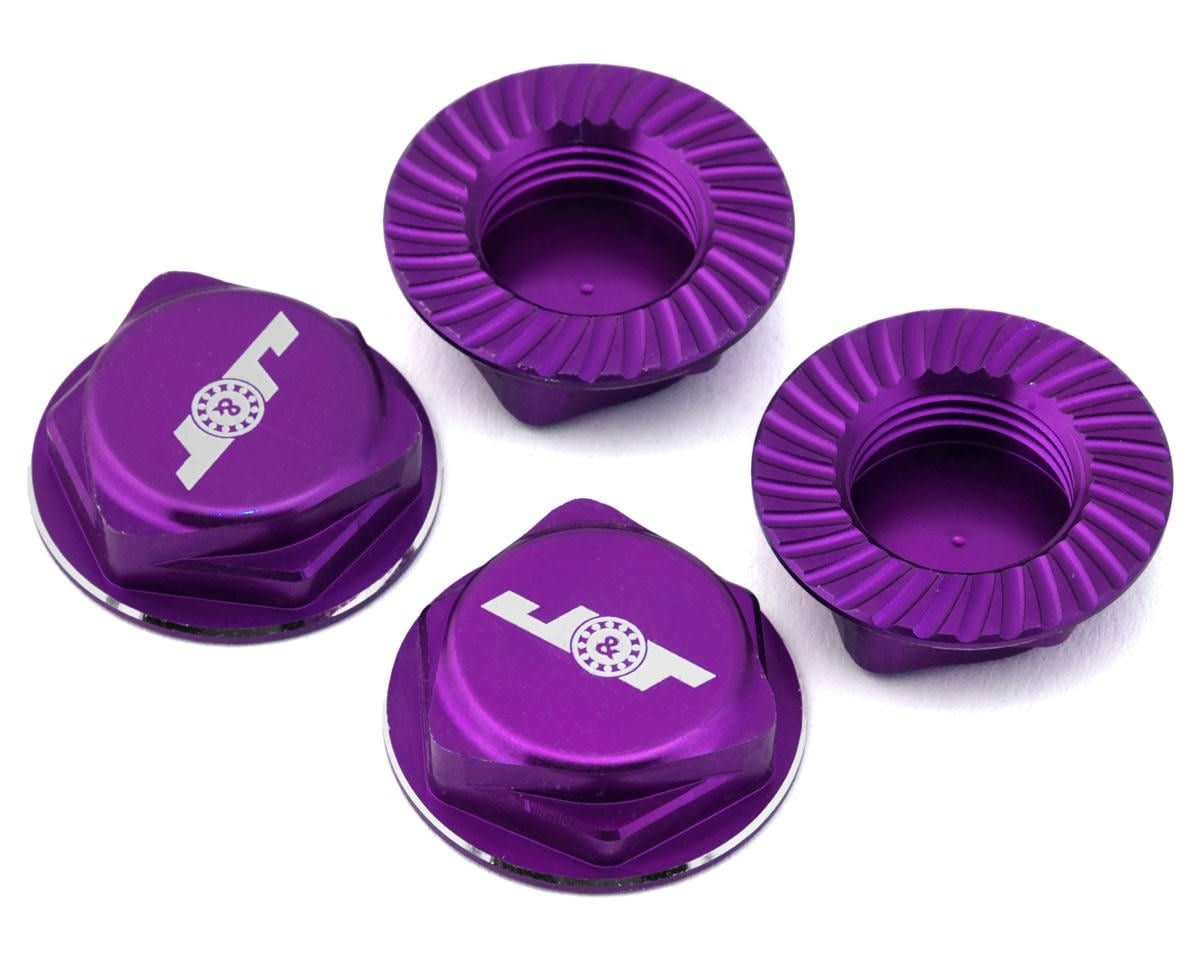 JTB-JT11160-P ALUMINUM 17MM SERRATED WHEEL NUTS (PURPLE) (4)