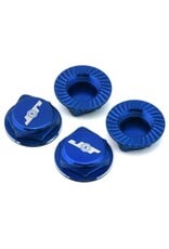 J&T BEARING CO. JTB-JT11160-BL ALUMINUM 17MM SERRATED WHEEL NUTS (BLUE) (4)