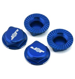 J&T BEARING CO. JTB-JT11160-BL ALUMINUM 17MM SERRATED WHEEL NUTS (BLUE) (4)