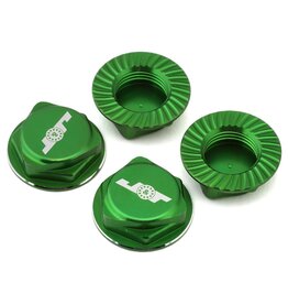 J&T BEARING CO. JTB-JT11160-GN ALUMINUM 17MM SERRATED WHEEL NUTS (GREEN) (4)