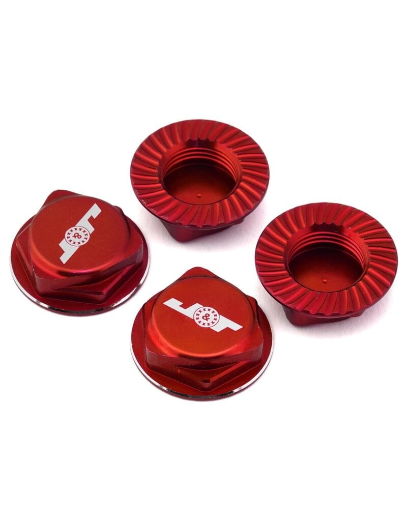 J&T BEARING CO. JTB-JT11160-R ALUMINUM 17MM SERRATED WHEEL NUTS (RED) (4)