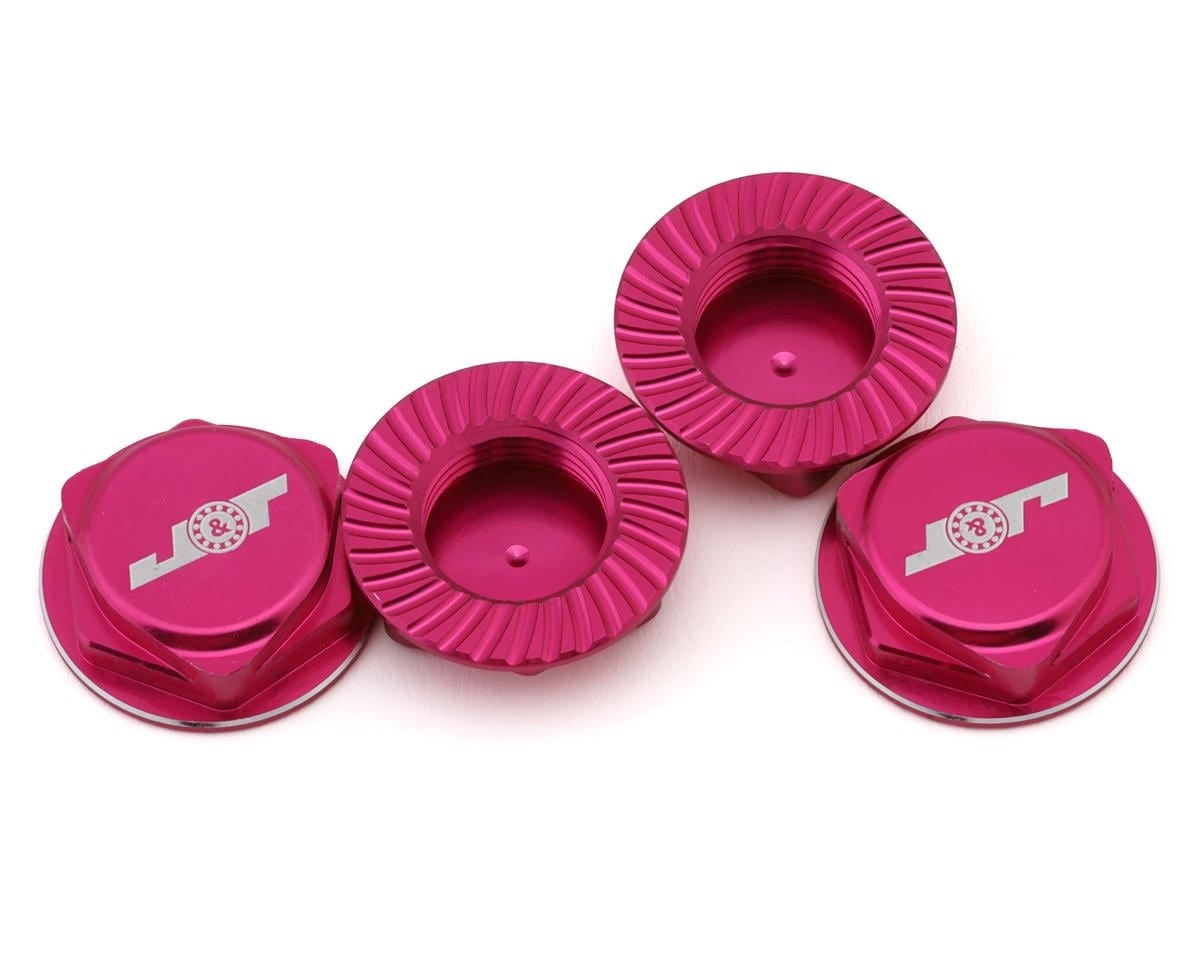 JTB-JT11160-PK ALUMINUM 17MM SERRATED WHEEL NUTS (PINK) (4)