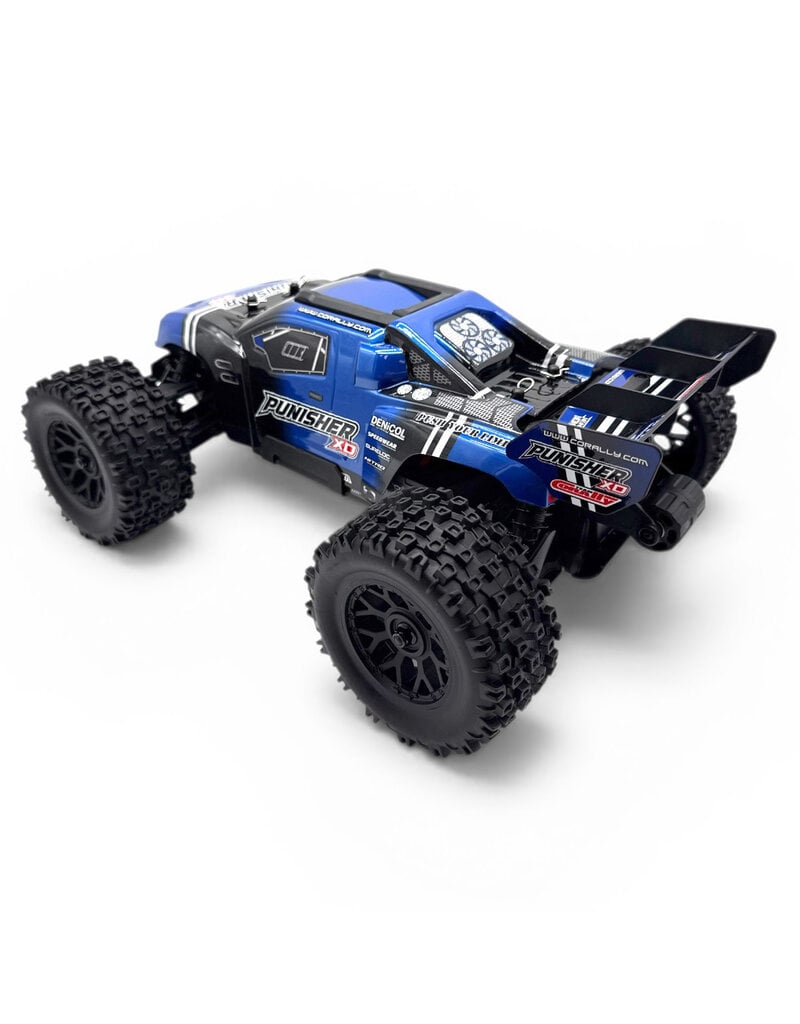 TEAM CORALLY COR00231-B PUNISHER XD 4WD 2S SMALL SCALE, RTR MONSTER TRUCK, BLUE