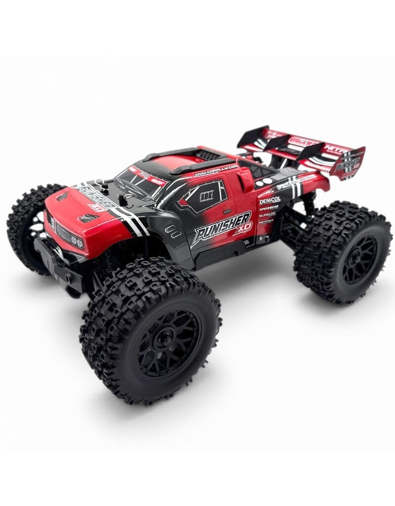 TEAM CORALLY COR00231-R PUNISHER XD 4WD 2S SMALL SCALE, RTR MONSTER TRUCK, RED