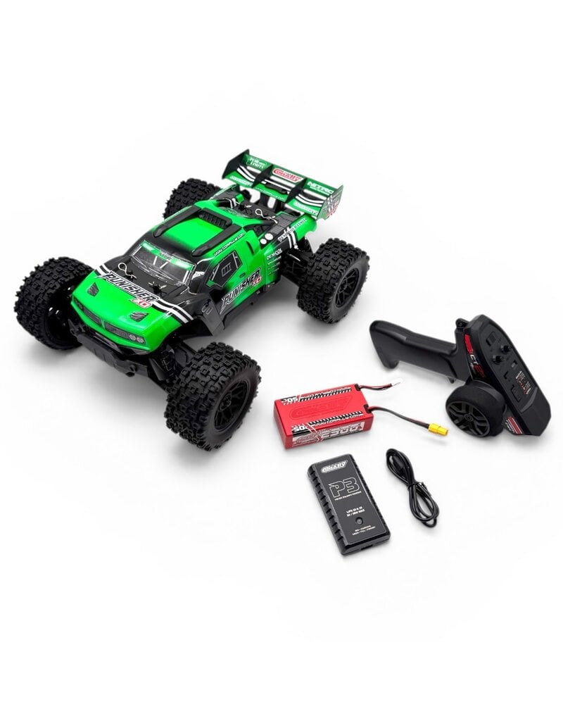 TEAM CORALLY COR00231-G PUNISHER XD 4WD 2S SMALL SCALE, RTR MONSTER TRUCK, GREEN