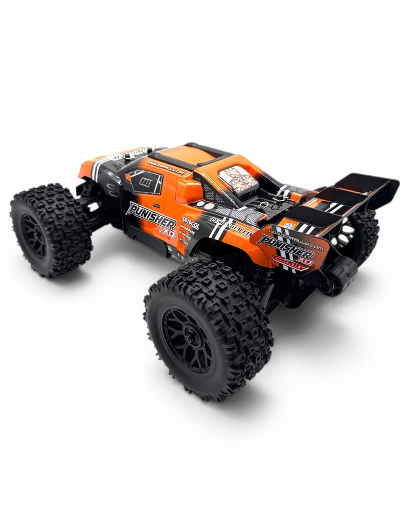 TEAM CORALLY COR00231-O PUNISHER XD 4WD 2S SMALL SCALE, RTR MONSTER TRUCK, ORANGE
